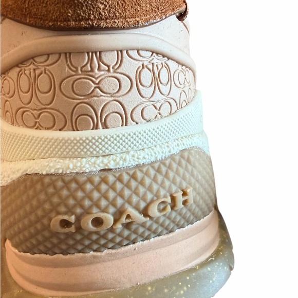 NEW— COACH C143 Brown and Cream Women's Sneakers Athletic shoes 🤎🩷 - Picture 9 of 11